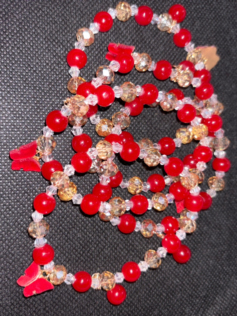Glass Crystal Honey Butterfly Crystal Beads (2)